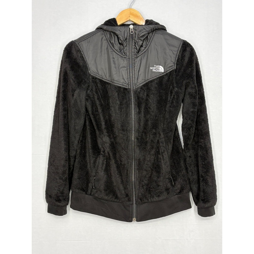 The North Face Oso Fleece Jacket Womens Black Hooded‎ Outdoor Logo Full-Zip S